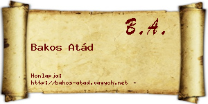 Bakos Atád névjegykártya